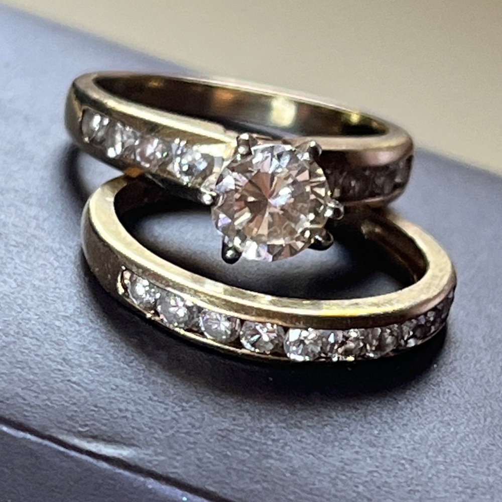 Wedding band set 2 Ct., 14k yellow gold